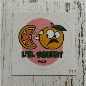 scratch & sniff happy Allie scented Sticker Matte Single Lil Squirt